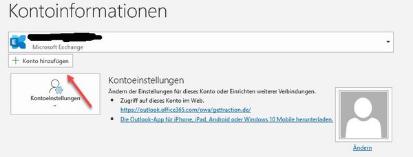 Outlook einrichten: Fenster zur Erstellung eines Outlook-Kontos